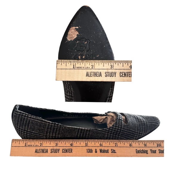 STUART WEITZMAN Women’s Plaid Fabric & Leather Shoes Size 7M - Picture 6 of 6